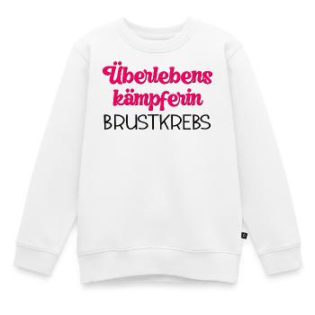 COMBATTANT DE SURVIE CANCER DU SEIN - Sweat Premium enfant bio - blanc - Devant - AI Model Kid Male (0cm)