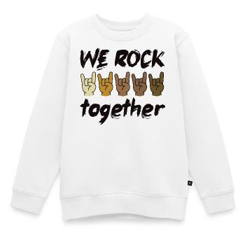 Nous nous côtoyons Diversité Inclusion Cohésion - Sweat Premium enfant bio - blanc - Devant - AI Model Kid Male (0cm)
