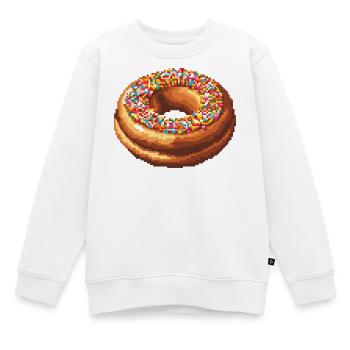 Beignet Pixel - Sweat Premium enfant bio - blanc - Devant - AI Model Kid Male (0cm)