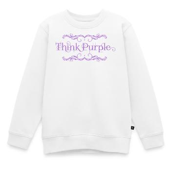 Think Purple - Kinder Premium Organic Sweatshirt - Weiß - Vorne - AI Model Kid Male (0cm)