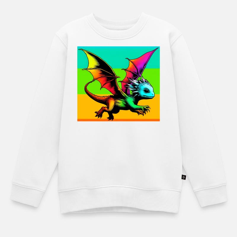 Drache - Kinder Premium Organic Sweatshirt - Weiß
