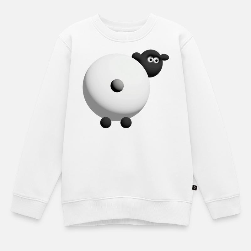 Conception de câlins 3D de mouton - Sweat Premium enfant bio - blanc