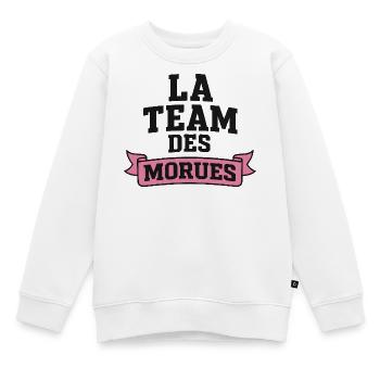 La Team Des Morues - Sweat Premium enfant bio - blanc - Devant - AI Model Kid Male (0cm)