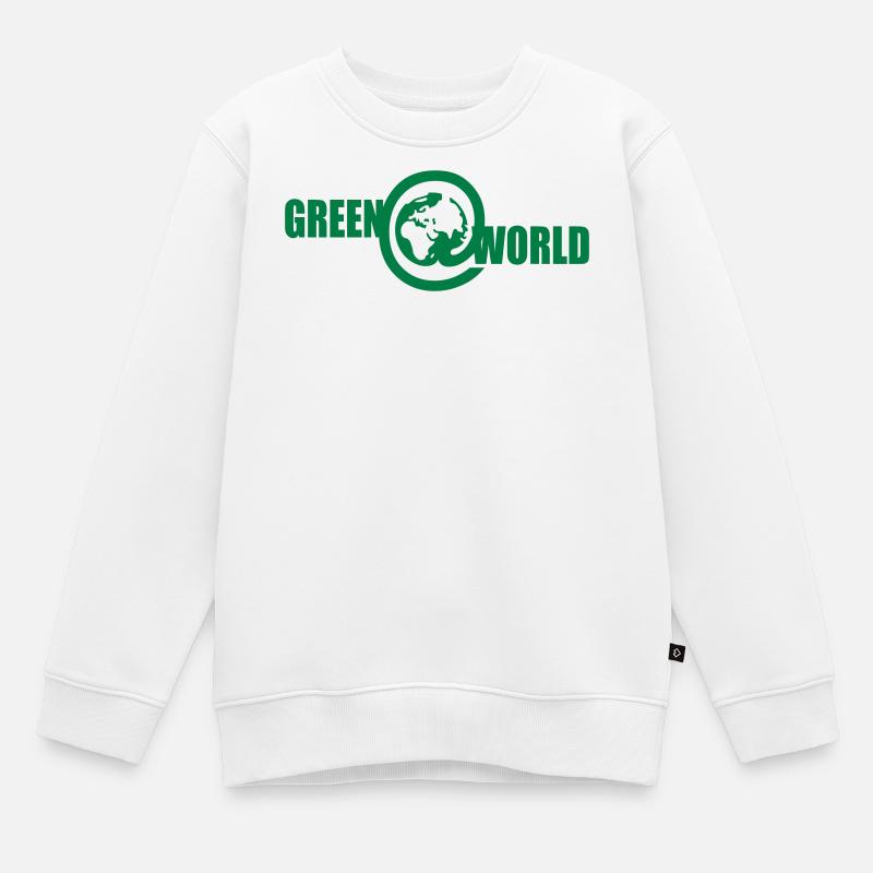 Vert @ Monde - Sweat Premium enfant bio - blanc