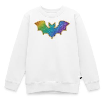 Regenbogen Fledermaus Glitter - Kinder Premium Organic Sweatshirt - Weiß - Vorne - AI Model Kid Male (0cm)