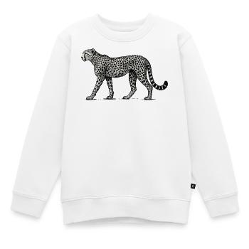 Black and White Leopard Pattern - Kids Premium Organic Sweatshirt - white - Front - AI Model Kid Male (0cm)