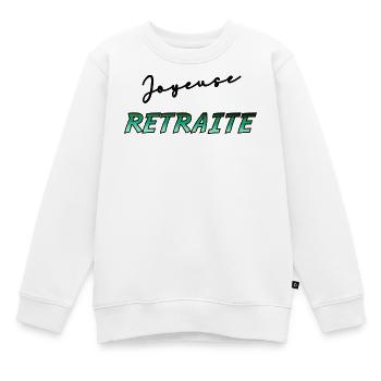 RUHESTAND. RUHESTAND. PENSIONIERT. RUHESTAND - Kinder Premium Organic Sweatshirt - Weiß - Vorne - AI Model Kid Male (0cm)