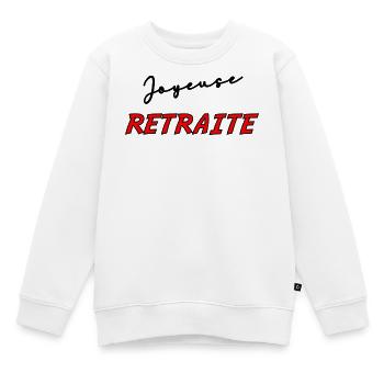 RUHESTAND. RUHESTAND. PENSIONIERT. RUHESTAND - Kinder Premium Organic Sweatshirt - Weiß - Vorne - AI Model Kid Male (0cm)