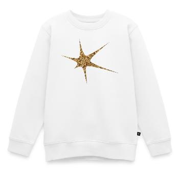 Goldener Glitzer Funkeln - Kinder Premium Organic Sweatshirt - Weiß - Vorne - AI Model Kid Male (0cm)