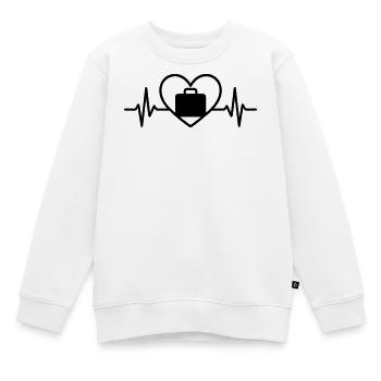 Valise de voyage Globe Coeur - Sweat Premium enfant bio - blanc - Devant - AI Model Kid Male (0cm)