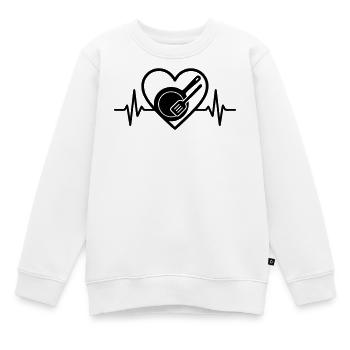 Poêle Ustensile de cuisine Coeur - Sweat Premium enfant bio - blanc - Devant - AI Model Kid Male (0cm)