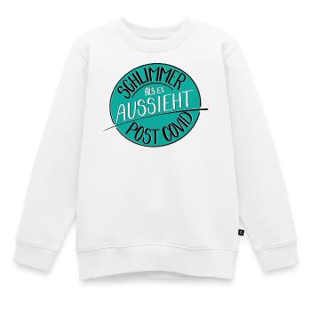 Schlimmer als es aussieht, Post Covid - Kinder Premium Organic Sweatshirt - Weiß - Vorne - AI Model Kid Male (0cm)