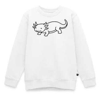 Axolotl Strichzeichnung | Minimalistischer Lurch - Kinder Premium Organic Sweatshirt - Weiß - Vorne - AI Model Kid Male (0cm)