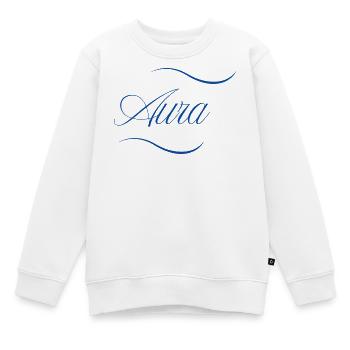 Aura Eleganz Schriftzug - Kinder Premium Organic Sweatshirt - Weiß - Vorne - AI Model Kid Male (0cm)