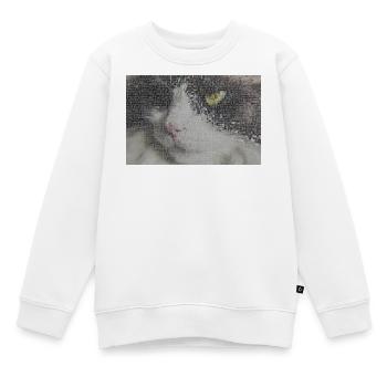 Katzenporträt Mosaik - Kinder Premium Organic Sweatshirt - Weiß - Vorne - AI Model Kid Male (0cm)