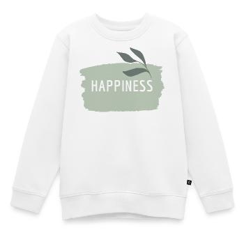 Happiness - Glück, Achtsamkeit, Freude - Kinder Premium Organic Sweatshirt - Weiß - Vorne - AI Model Kid Male (0cm)