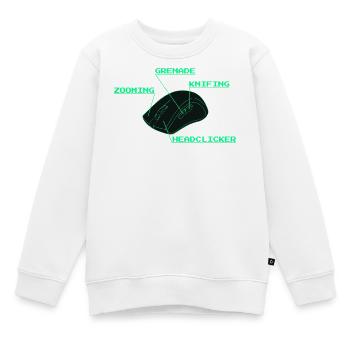 Headclicker Gaming Blueprint Neon Design - Sweat Premium enfant bio - blanc - Devant - AI Model Kid Male (0cm)