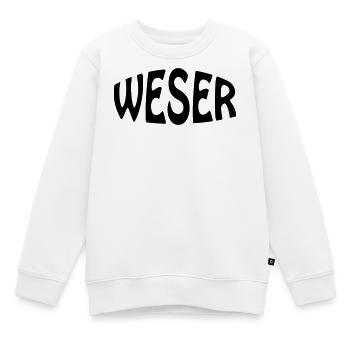 WESER - Kinder Premium Organic Sweatshirt - Weiß - Vorne - AI Model Kid Male (0cm)