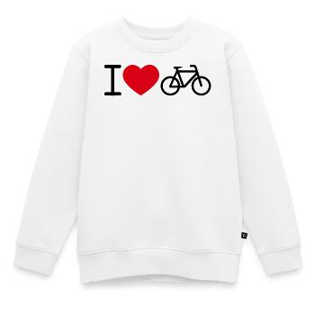 I Love Bicycle / Ich liebe Fahrräder - Kinder Premium Organic Sweatshirt - Weiß - Vorne - AI Model Kid Male (0cm)