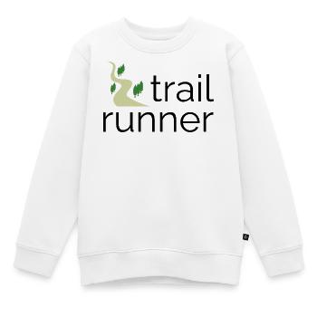 Trail Runner - Design mit Text und Trail - Kinder Premium Organic Sweatshirt - Weiß - Vorne - AI Model Kid Male (0cm)