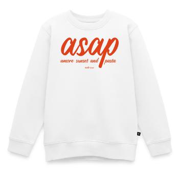 ASAP - Amore Sunset and Pasta - Kids Premium Organic Sweatshirt - white - Front - AI Model Kid Male (0cm)