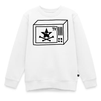 Pirate TV – Free TV & Punk Style - Sweat Premium enfant bio - blanc - Devant - AI Model Kid Male (0cm)
