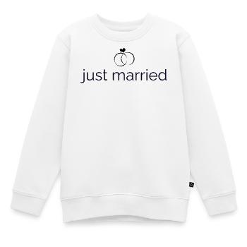 Frisch verheiratet - Trauringe - Kinder Premium Organic Sweatshirt - Weiß - Vorne - AI Model Kid Male (0cm)
