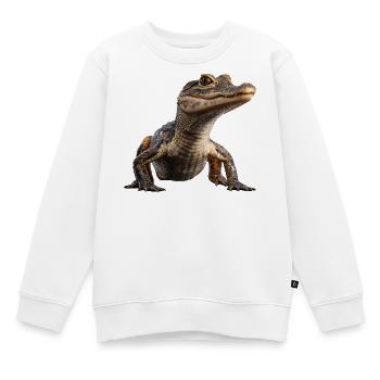 Kaiman Krokodil Alligator Reptilien Kroko Kaimane - Kinder Premium Organic Sweatshirt - Weiß - Vorne - AI Model Kid Male (0cm)