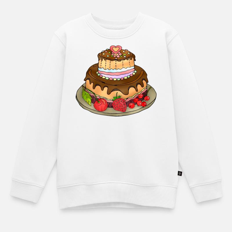 Kuchen - Kinder Premium Organic Sweatshirt - Weiß