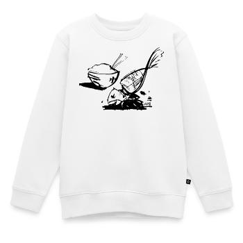 Fisch und Reis - Kinder Premium Organic Sweatshirt - Weiß - Vorne - AI Model Kid Male (0cm)