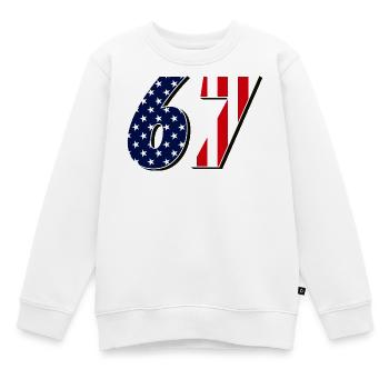 Sixty-seven, 67, 6, 7 - Kids Premium Organic Sweatshirt - white - Front - AI Model Kid Male (0cm)