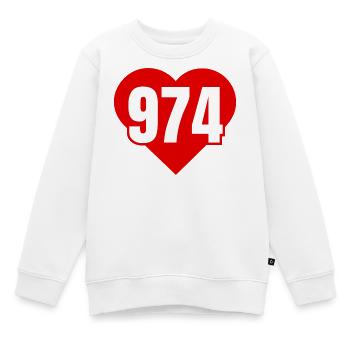 Coeur Rouge 974 - Sweat Premium enfant bio - blanc - Devant - AI Model Kid Male (0cm)