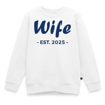 Ehefrau ist 2025 - Kinder Premium Organic Sweatshirt - Weiß - Vorne - AI Model Kid Male (0cm)