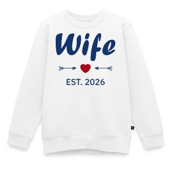 Ehefrau ist 2026 - Kinder Premium Organic Sweatshirt - Weiß - Vorne - AI Model Kid Male (0cm)