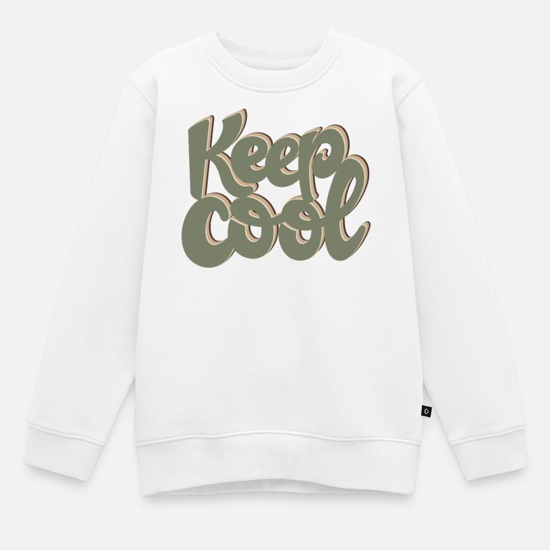 KEEP COOL - Kinder Premium Organic Sweatshirt - Weiß