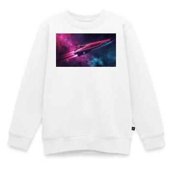 Raumschiff - Kinder Premium Organic Sweatshirt - Weiß - Vorne - AI Model Kid Male (0cm)