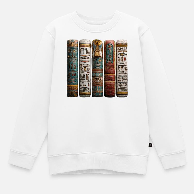 Hieroglyphen-stelen lesen ist eine Wissenschaft - Kinder Premium Organic Sweatshirt - Weiß