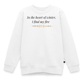 Winter Stärke Geschenk | Mitten im Winter habe ich... - Kinder Premium Organic Sweatshirt - Weiß - Vorne - AI Model Kid Male (0cm)