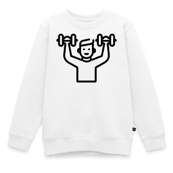 musculation - Sweat Premium enfant bio - blanc - Devant - AI Model Kid Male (0cm)