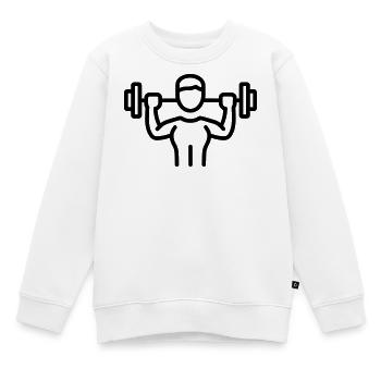 musculation - Sweat Premium enfant bio - blanc - Devant - AI Model Kid Male (0cm)