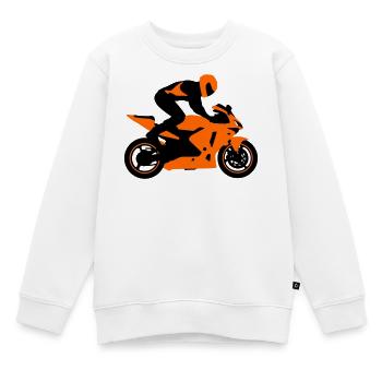 Cascadeur à moto - Sweat Premium enfant bio - blanc - Devant - AI Model Kid Male (0cm)