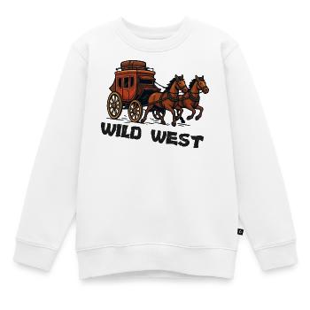 Wilde Western Kutsche - Kinder Premium Organic Sweatshirt - Weiß - Vorne - AI Model Kid Male (0cm)