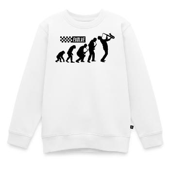 Évolution du ska – British 2 Tone Music Design - Sweat Premium enfant bio - blanc - Devant - AI Model Kid Male (0cm)