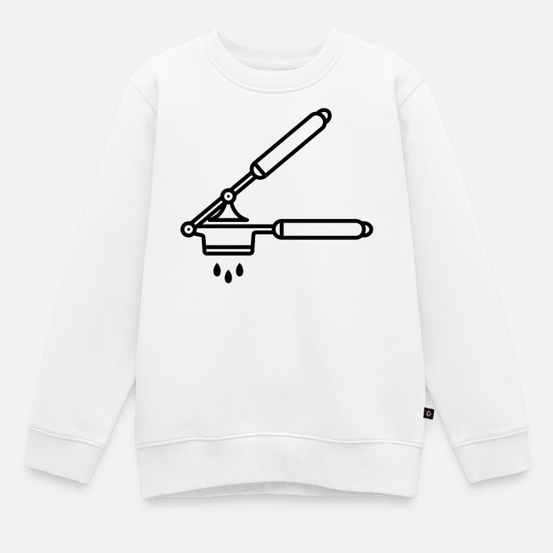 Knoblauch Presse oder Spätzle Presse - Kinder Premium Organic Sweatshirt - Weiß