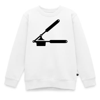 Knoblauch Presse oder Spätzle Presse - Kinder Premium Organic Sweatshirt - Weiß - Vorne - AI Model Kid Male (0cm)