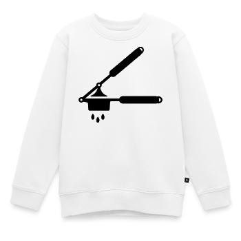 Knoblauch Presse oder Spätzle Presse - Kinder Premium Organic Sweatshirt - Weiß - Vorne - AI Model Kid Male (0cm)