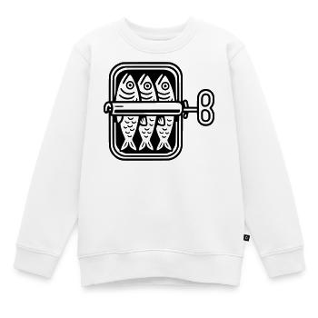 sardinen dose - Kinder Premium Organic Sweatshirt - Weiß - Vorne - AI Model Kid Male (0cm)