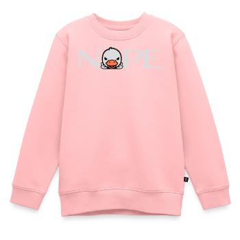 Oie Nope Majeur Méchant Insulte Canard Coquin - Sweat Premium enfant bio - rose - Devant - AI Model Kid Female (0cm)