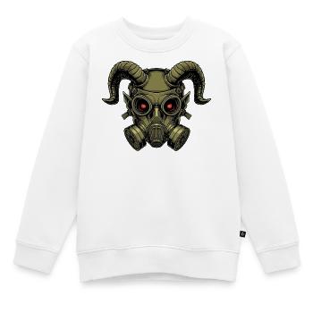 Teuflische Dämonenmaske Halloween Gruselig Gothic - Kinder Premium Organic Sweatshirt - Weiß - Vorne - AI Model Kid Male (0cm)