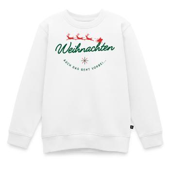 Christmas Passes Santa Sleigh Lettering - Kids Premium Organic Sweatshirt - white - Front - AI Model Kid Male (0cm)